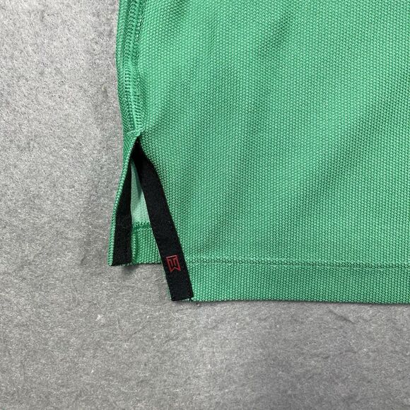 Nike Tiger Woods Polo Shirt Mens Medium Green Golf Pique Performance DR5314-324 - Picture 6 of 11